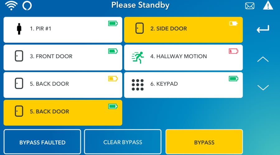 Brooklyn security system command screen.